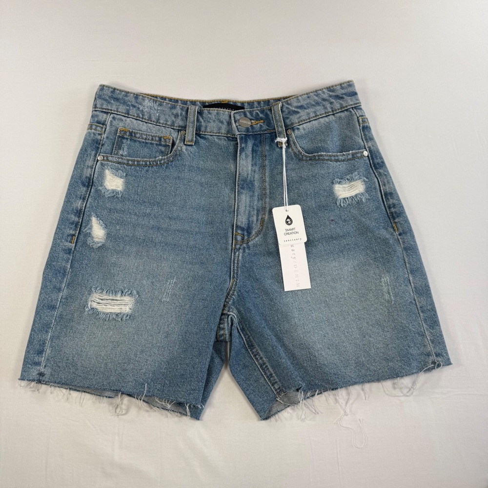 NEW Sanctuary Denim‎ Womens Distressed High Rise Cut Off Shorts
